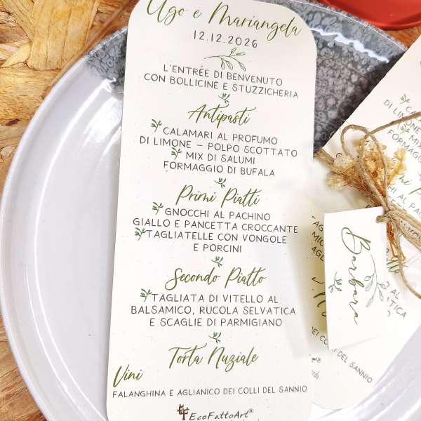 menù matrimonio ecofriendly